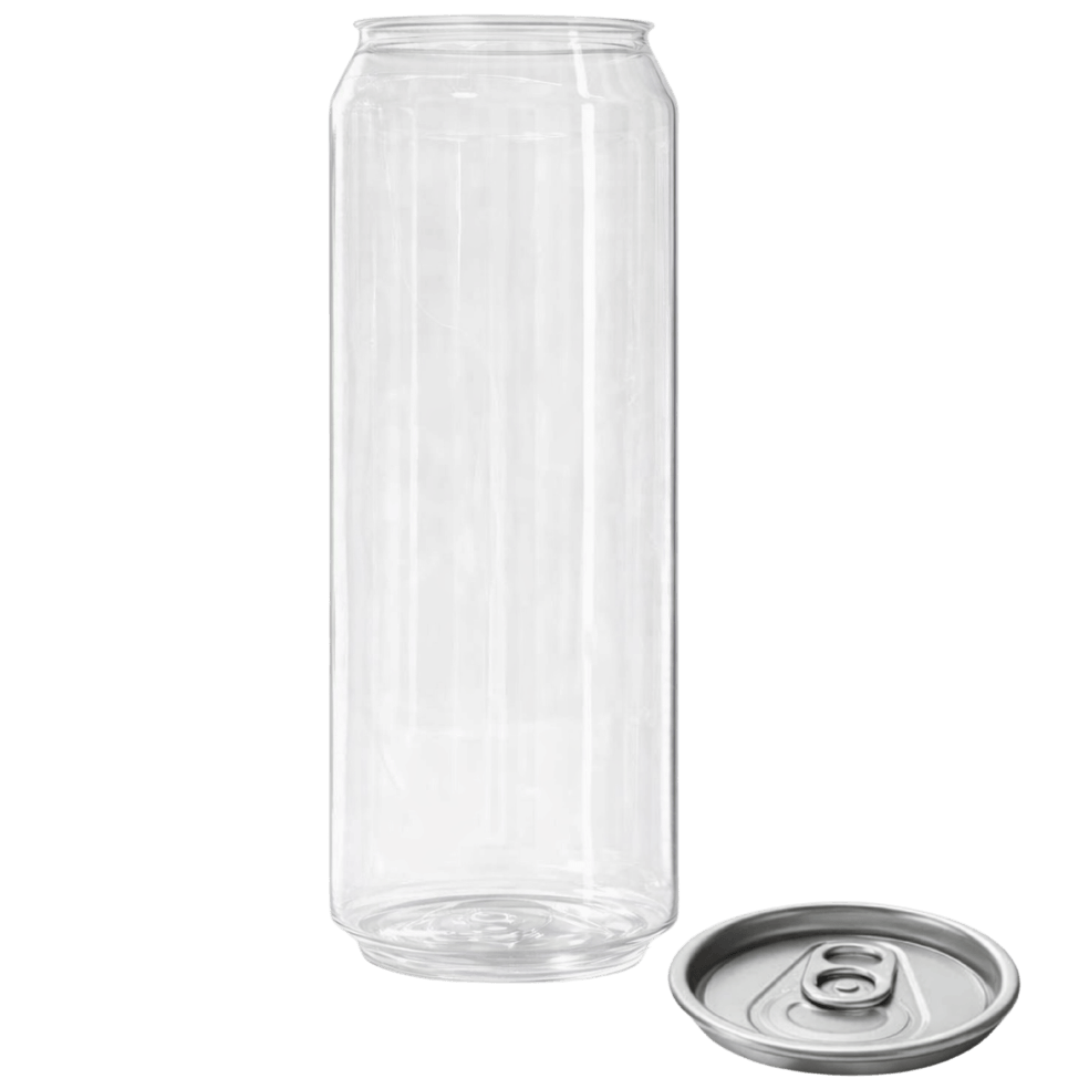 PET cans, boxed
