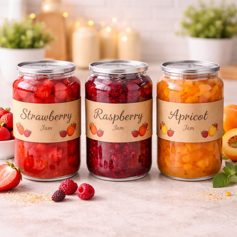 Homemade jams sealed and ready for retail shelves