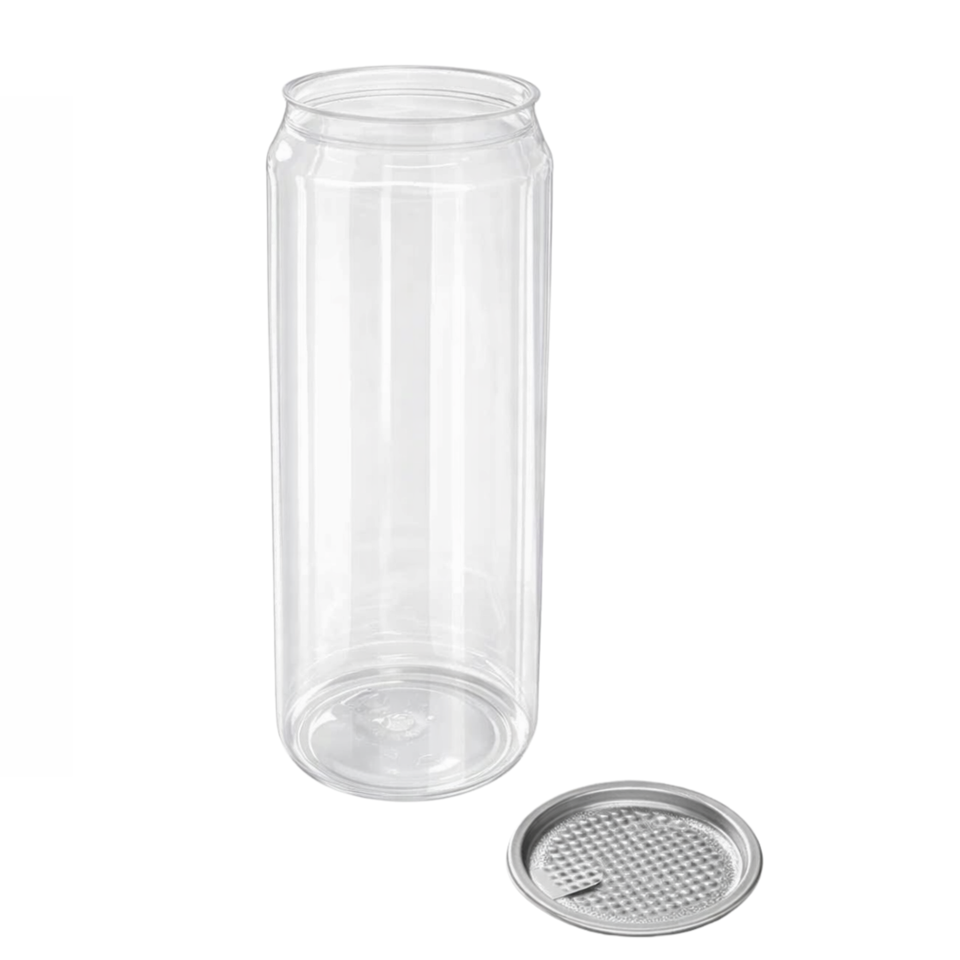 500ml clear PET can with foil lid