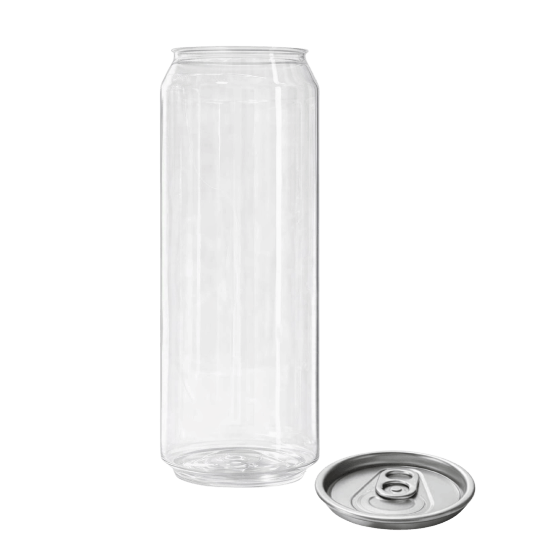 PET cans, boxed