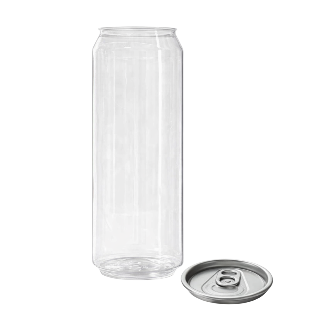 500ml Sealable PET Cans — Box of 200 (Lids Included)